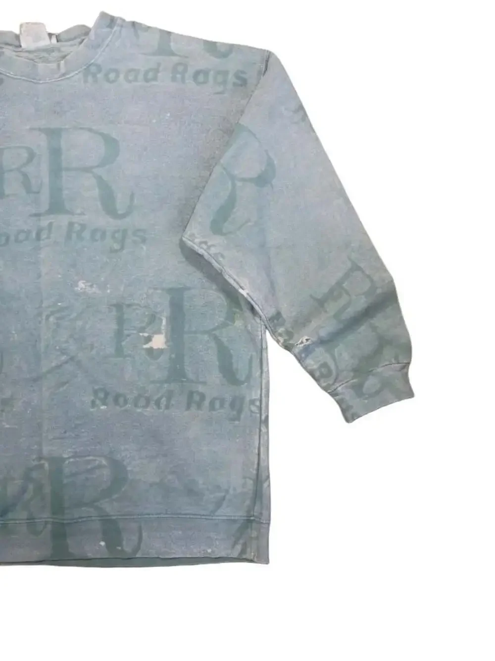 Vintage 90s Road Rags Jean Co. All-Over Logo Print Crewneck Sweatshirt Large